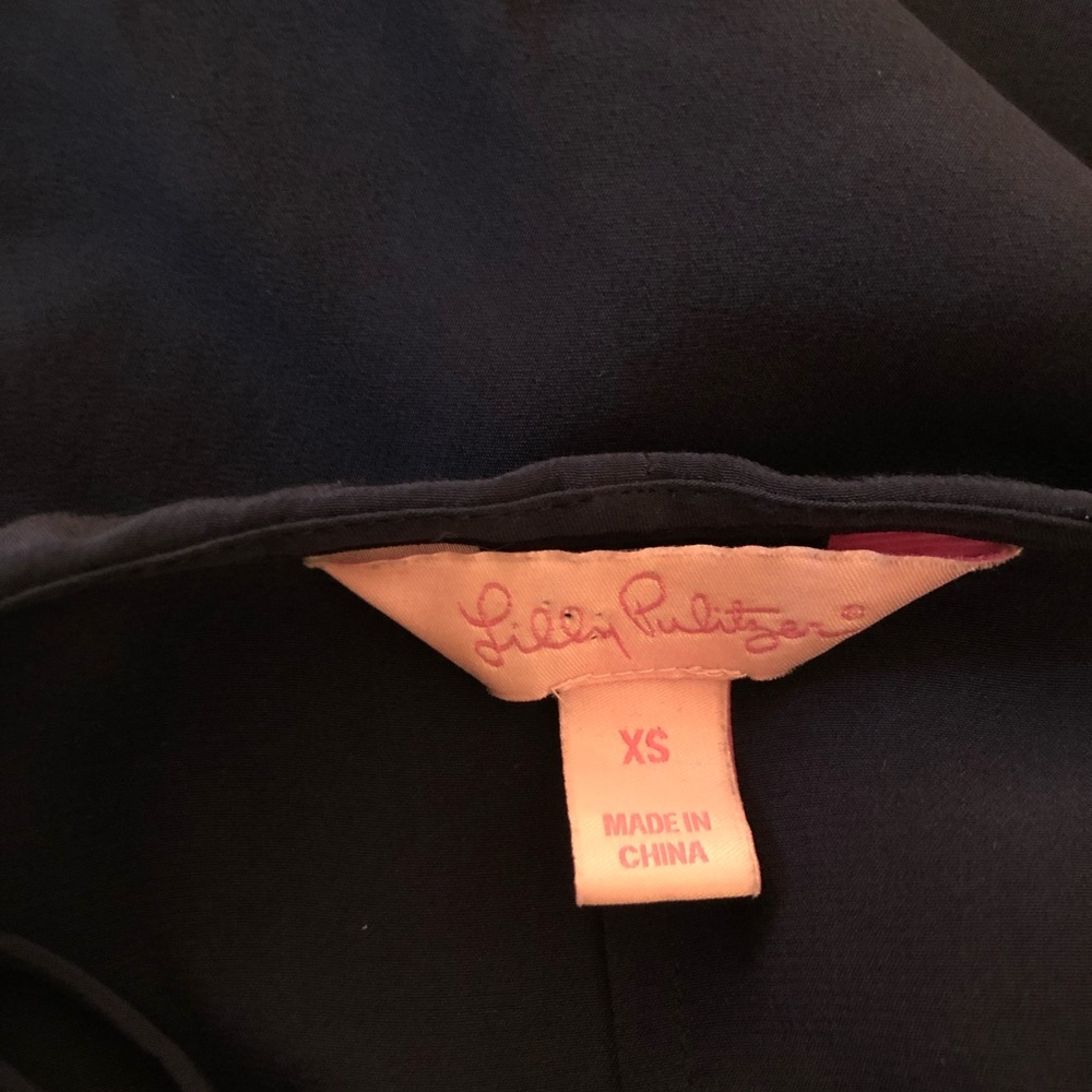 Lilly Pulitzer navy ruffle flowy tank